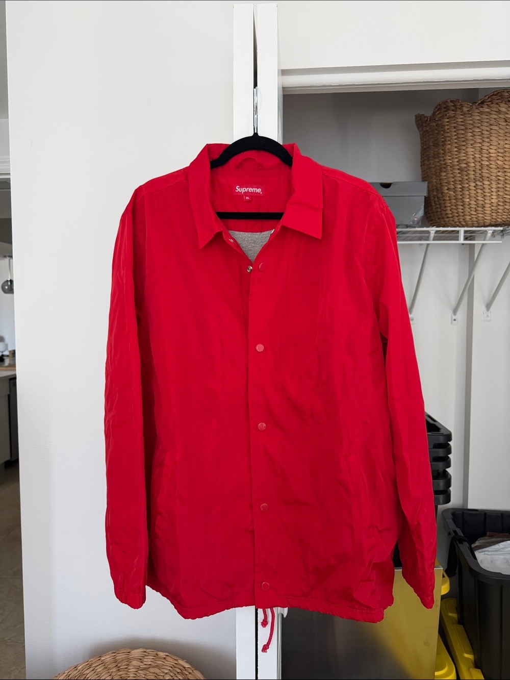 Supreme Red Lightweight Windbreaker Jacket